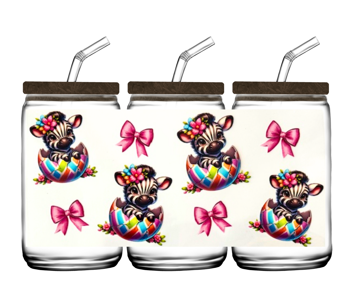Baby Zebra in a Colorful Egg - 16oz or 20 oz cup wrap