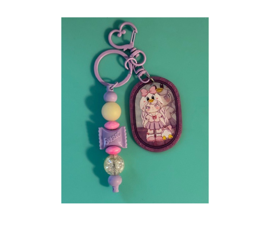 Dora Plaque Beaded Keychains