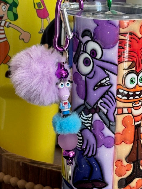 Inside Out - Small Pom Pom Beaded Keychain