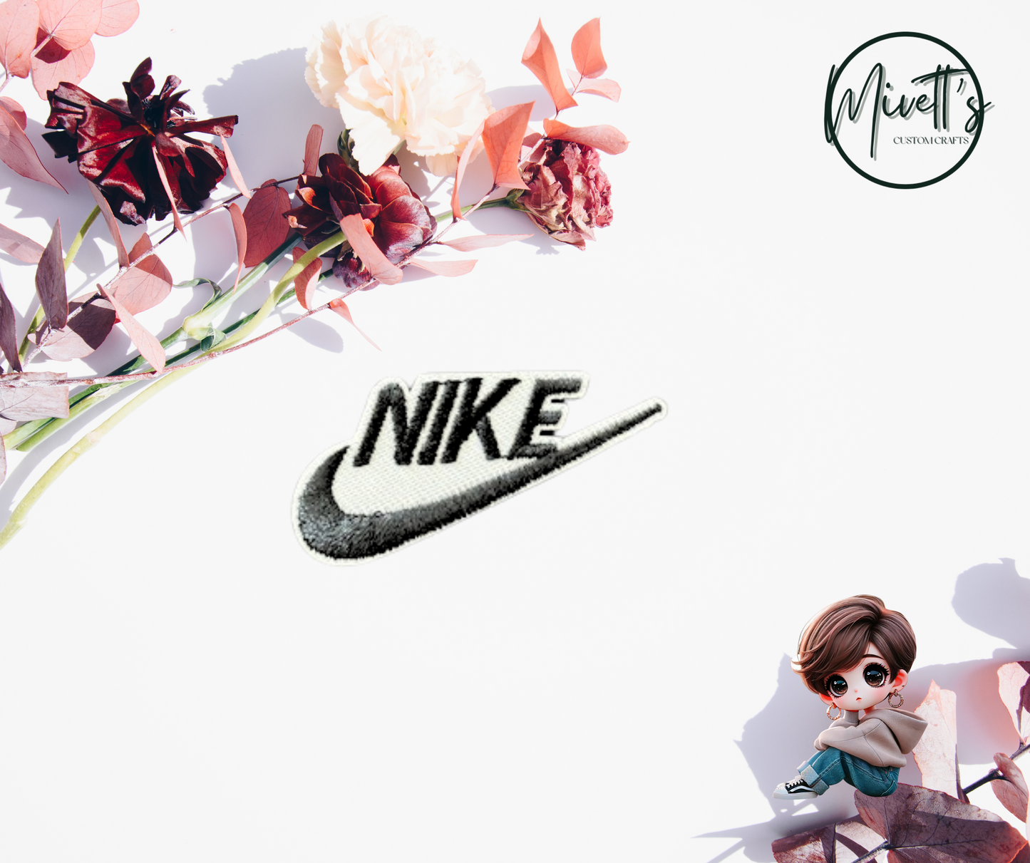 Small Swoosh Iron On Patch