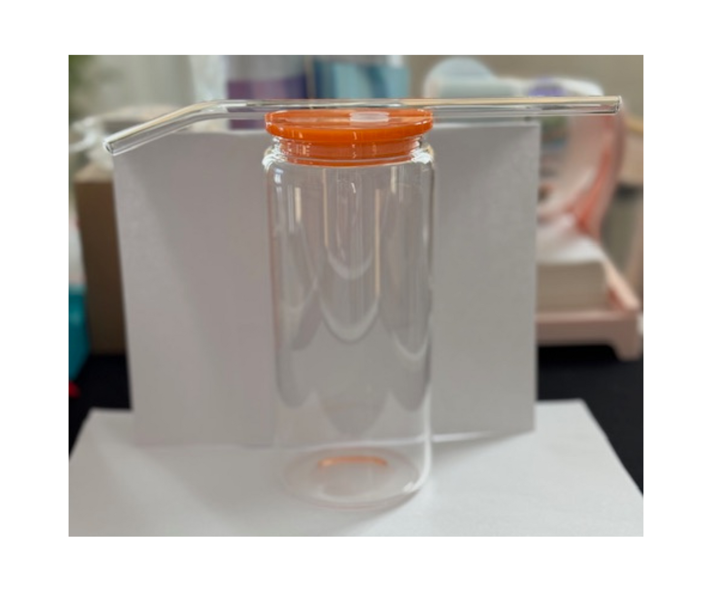 Custom Tumbler - 20oz Glass Tumbler w/ Acrylic Lid and Straw