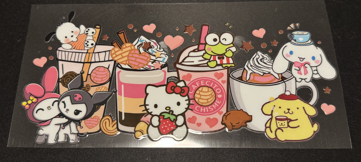 "Cafecito Y Chisme" - Sanrio themed 16oz cup wrap