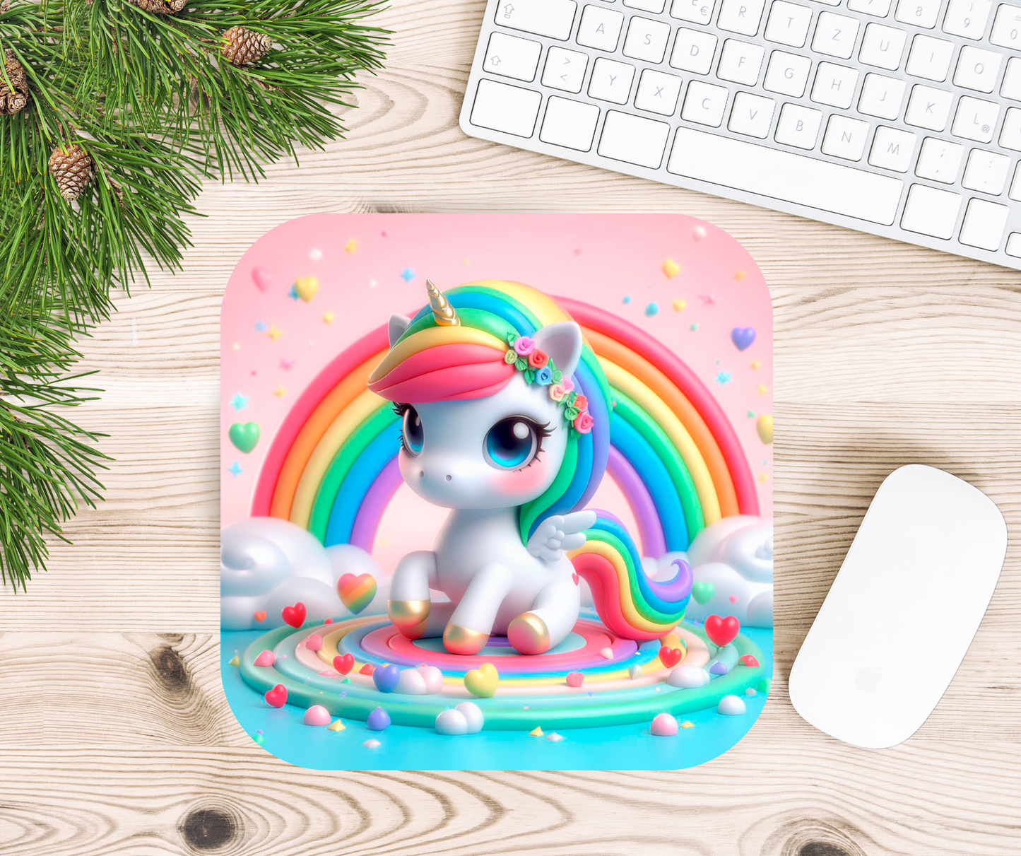 Rainbow Unicorn Mouse Pad