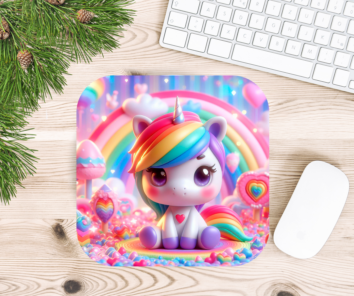 Rainbow Unicorn Mouse Pad