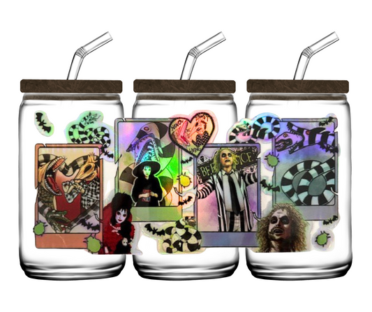 Holographic Original BeetleJuice 16oz or 20oz Glass Tumbler