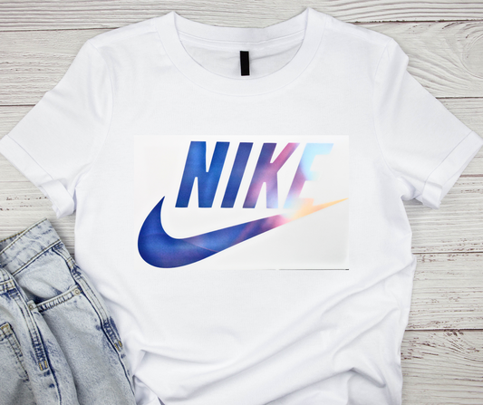 Nike Blue/Pink/Peach/Light Blue Swoosh Tshirt