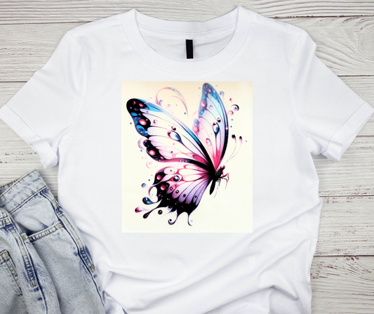 Purple, Blue & White Butterfly Tshirt