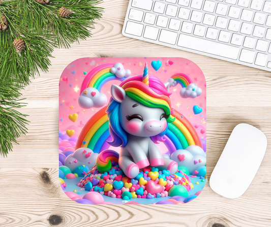 Rainbow Unicorn Mouse Pad