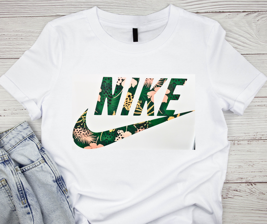 Nike Green/Pink/Gold/Black Swoosh Tshirt