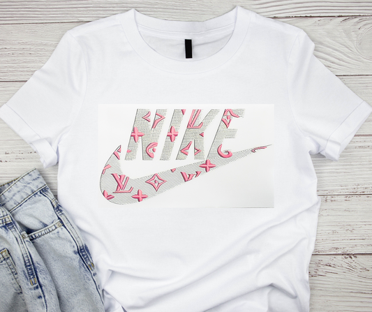 LV Nike Pink/White Swoosh Tshirt