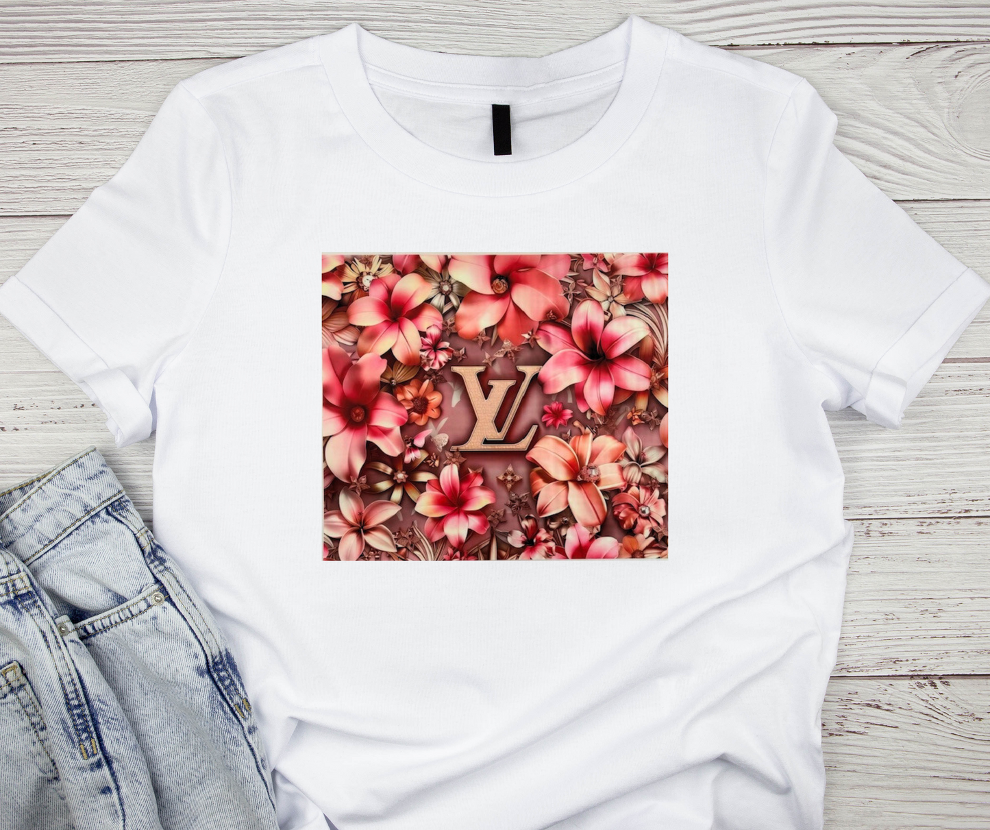 LV Pink Floral - Tshirt