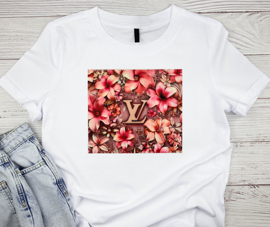 LV Pink Floral - Tshirt