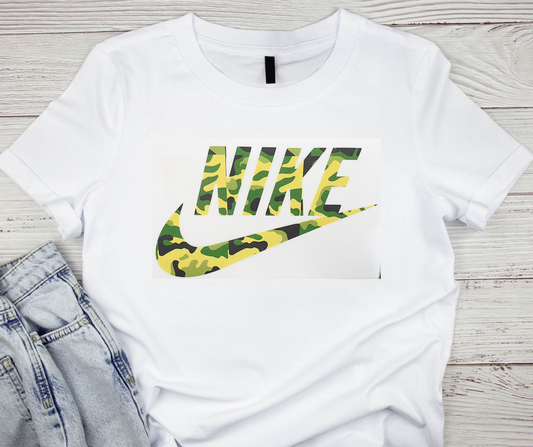 Nike Green Camouflage Swoosh Tshirt