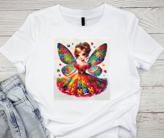 Autism Awareness Puzzle Fairy Tshirt