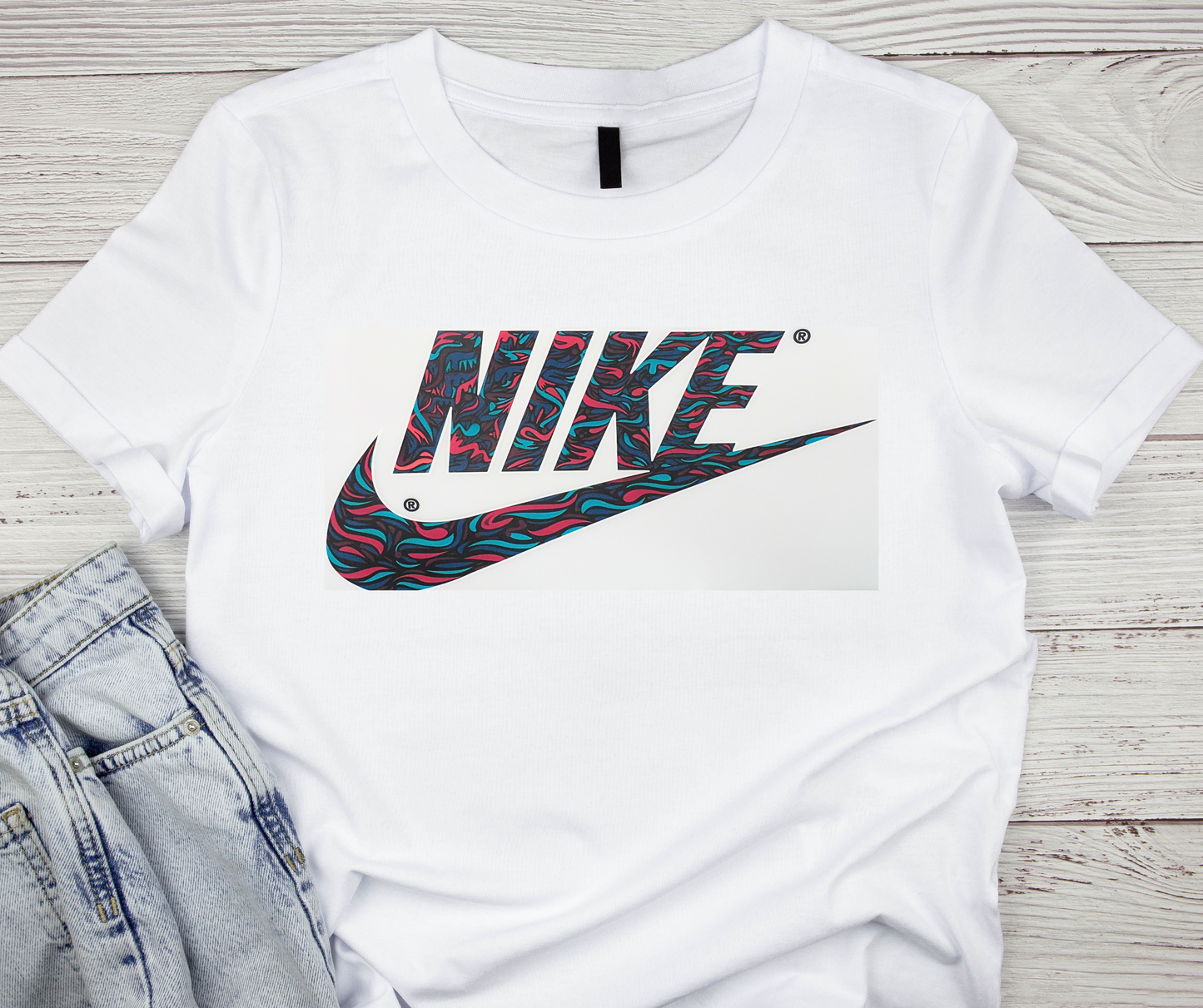 Nike Red/Blue/Black Swoosh Tshirt
