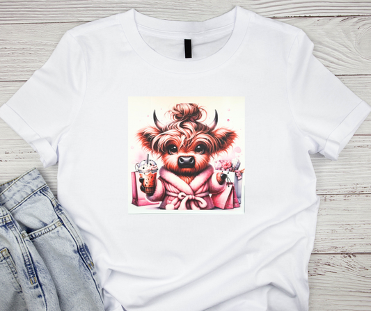 Girly Highland Cow Tshirt