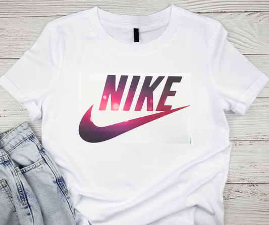 Nike Pink/Purple/Black Swoosh Tshirt
