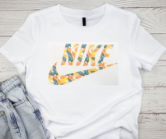 Nike Green/Orange/Yellow Swoosh Tshirt