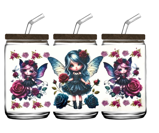 Dark Fairies and Roses - 16oz or 20 oz cup wrap