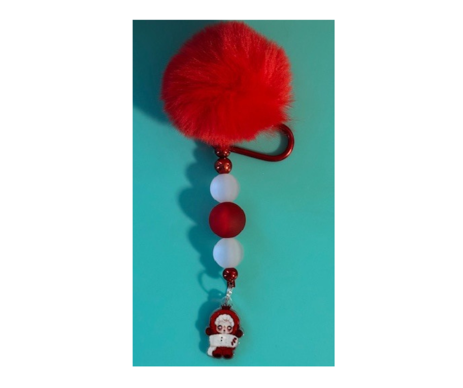 Skullpanda Beaded Pom Pom Keychains