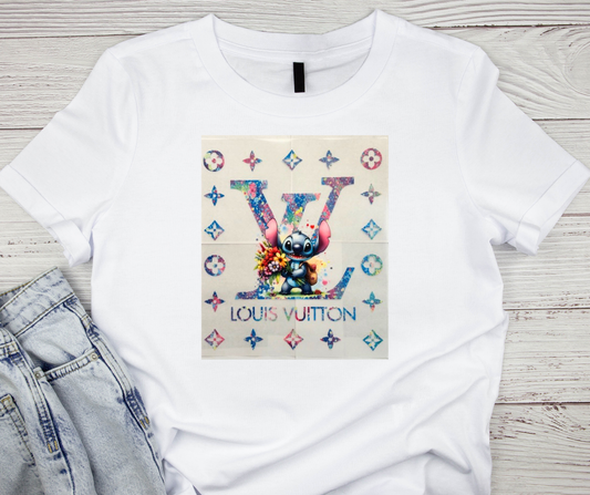 Multicolored Stitch LV Design Tshirt