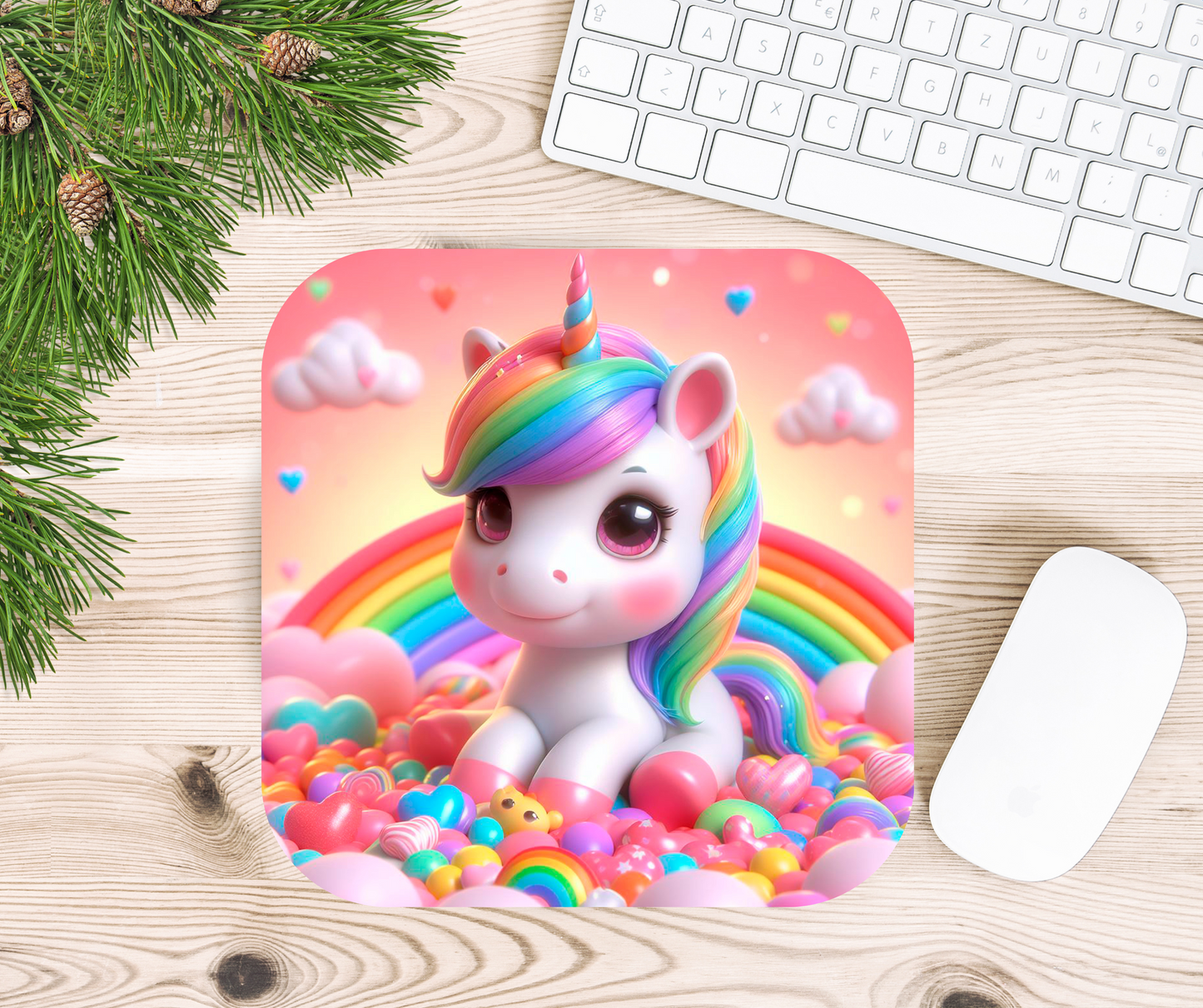 Rainbow Unicorn Mouse Pad