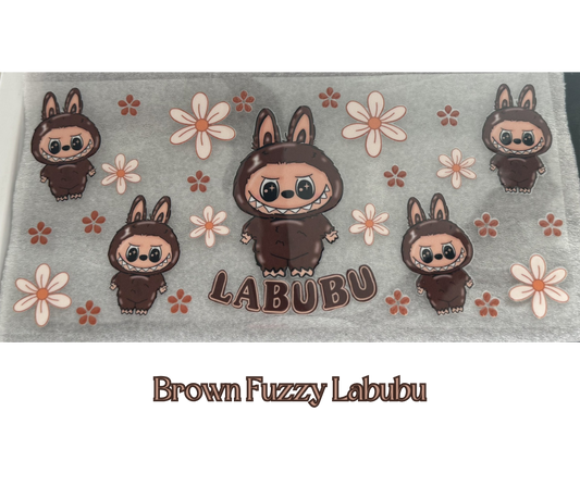Brown Fuzzy Labubu - 16oz UVDTF cup wrap