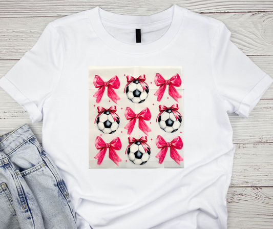 Soccer Balls with Pink Bows