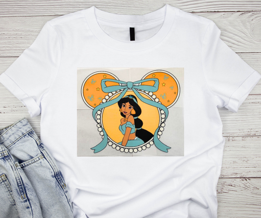 Disney's Jasmine in a heart Tshirt
