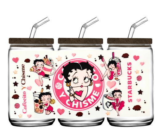Betty Boop "Cafecito Y Chisme" - 16oz or 20 oz cup wrap