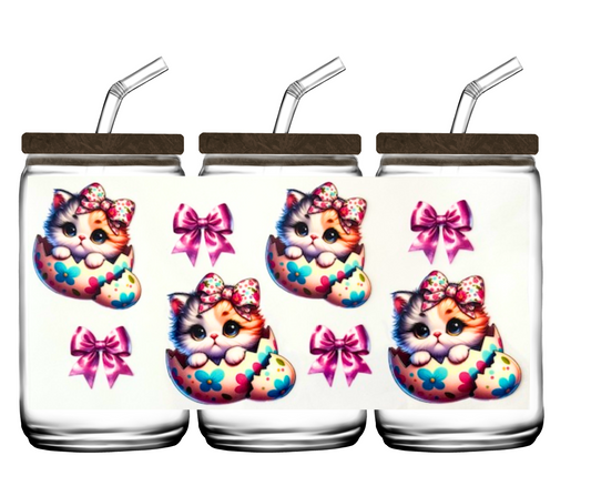 Kitten in a Colorful Egg - 16oz or 20 oz cup wrap