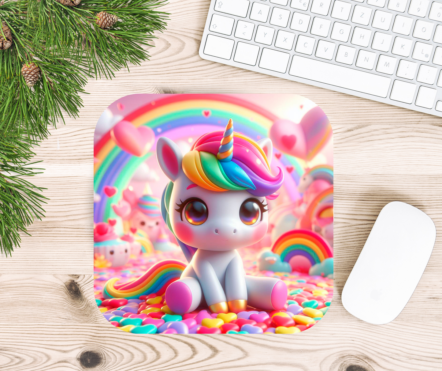 Rainbow Unicorn Mouse Pad