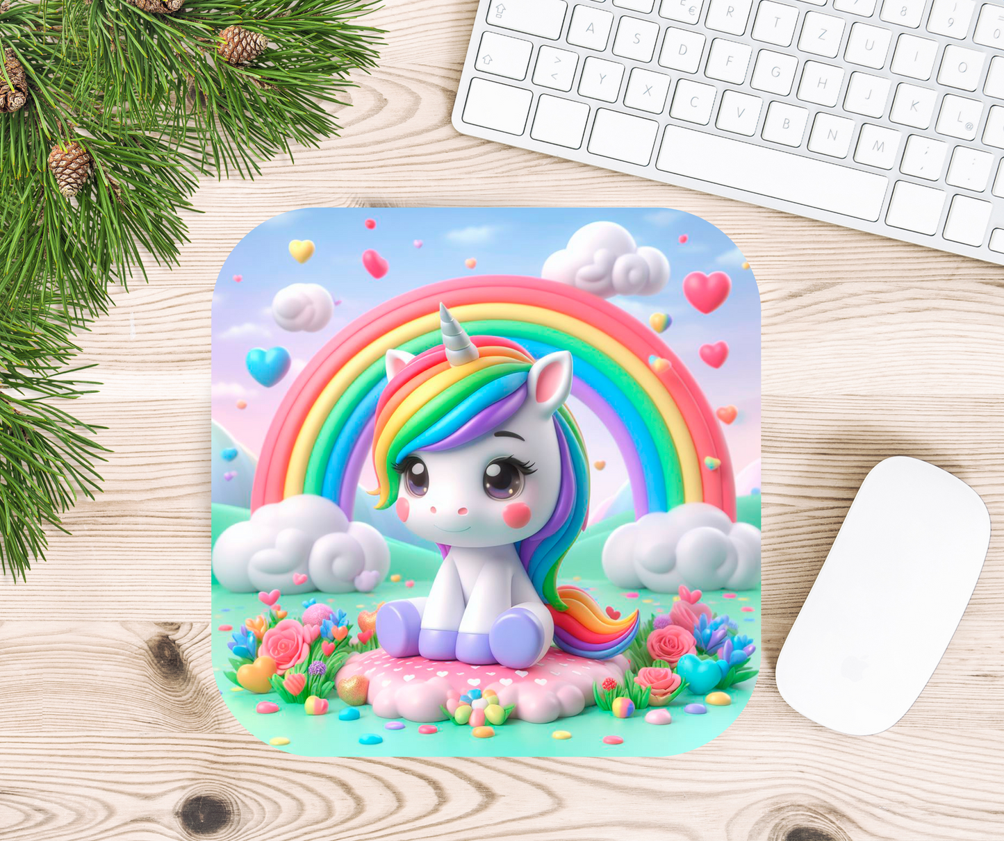 Rainbow Unicorn Mouse Pad