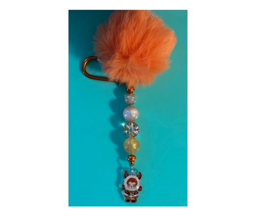 Skullpanda Beaded Pom Pom Keychains