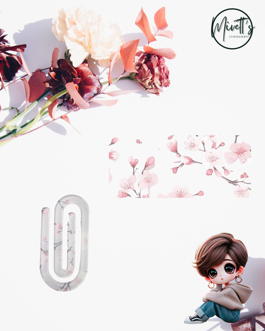4X2 Jumbo Paperclip - Cherry Blossoms