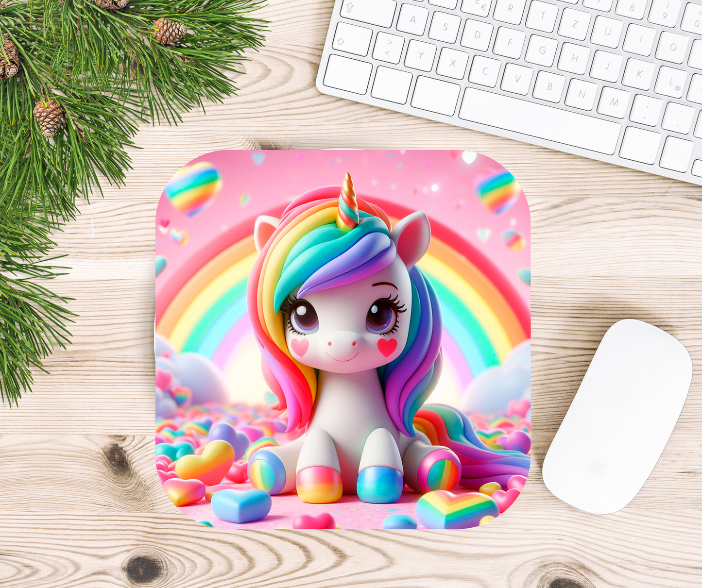 Rainbow Unicorn Mouse Pad
