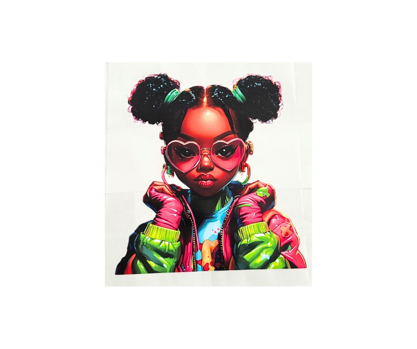 Girl with Pink Glasses Poppin her collar Tshirt