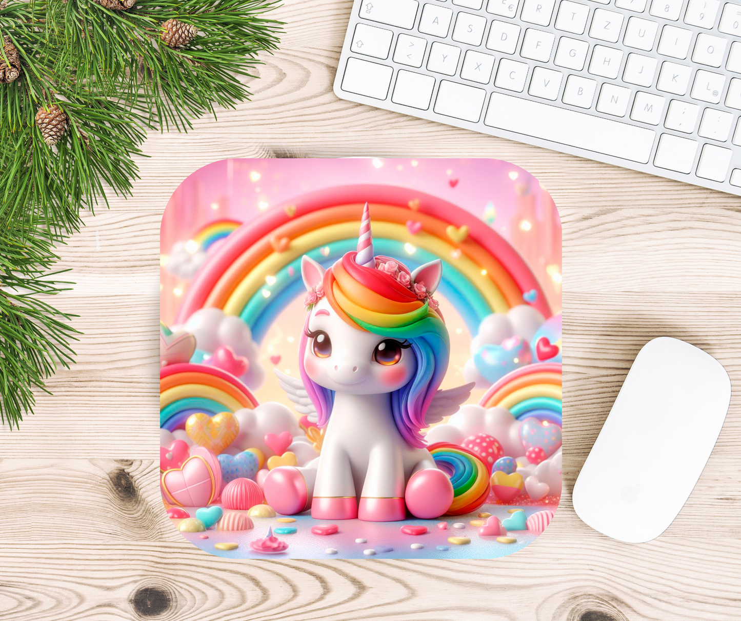 Rainbow Unicorn Mouse Pad