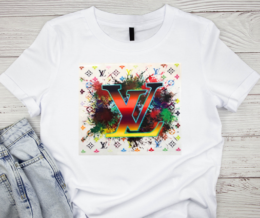 Multicolored LV Design Tshirt