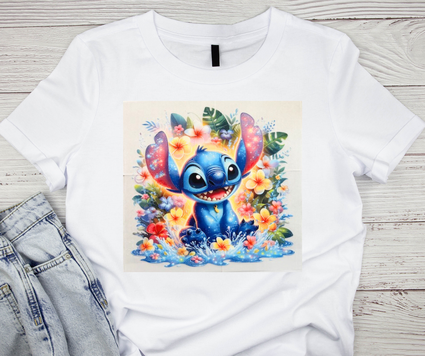 Stitch with Flowers Tshirt