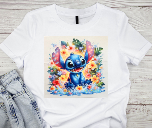 Stitch with Flowers Tshirt