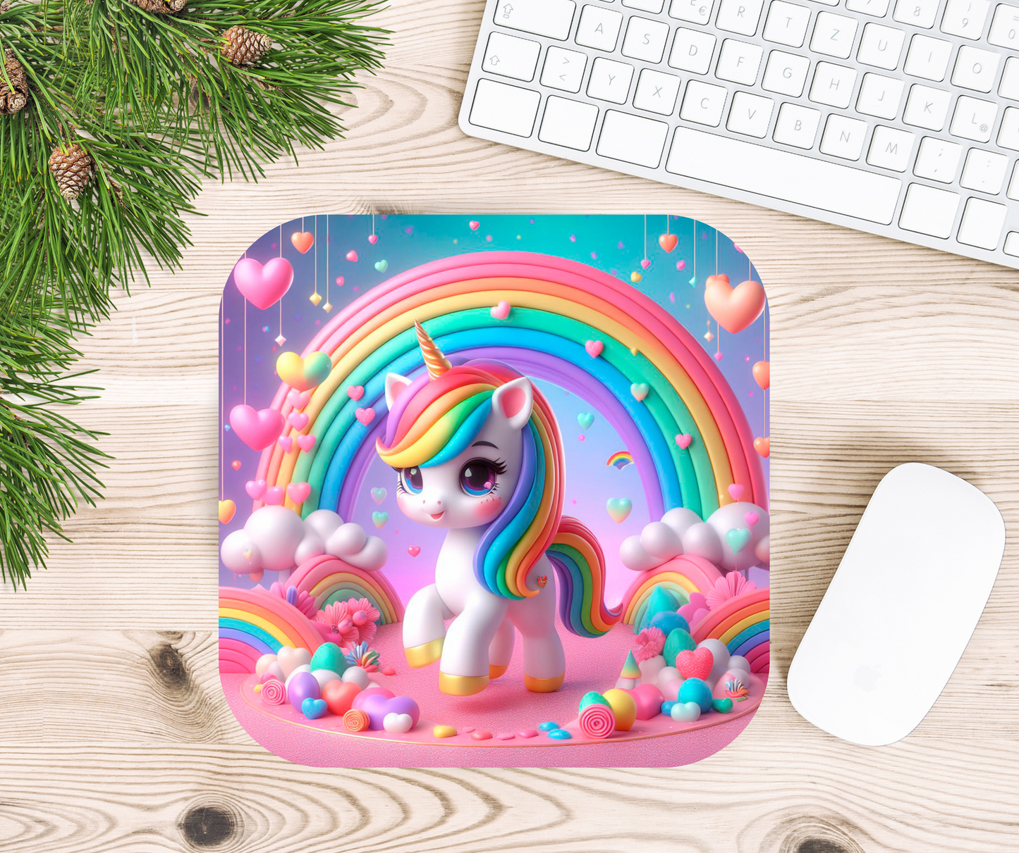 Rainbow Unicorn Mouse Pad