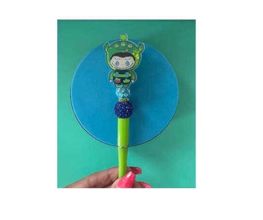 Green 3 Eye Alien Labubu Regular Pen