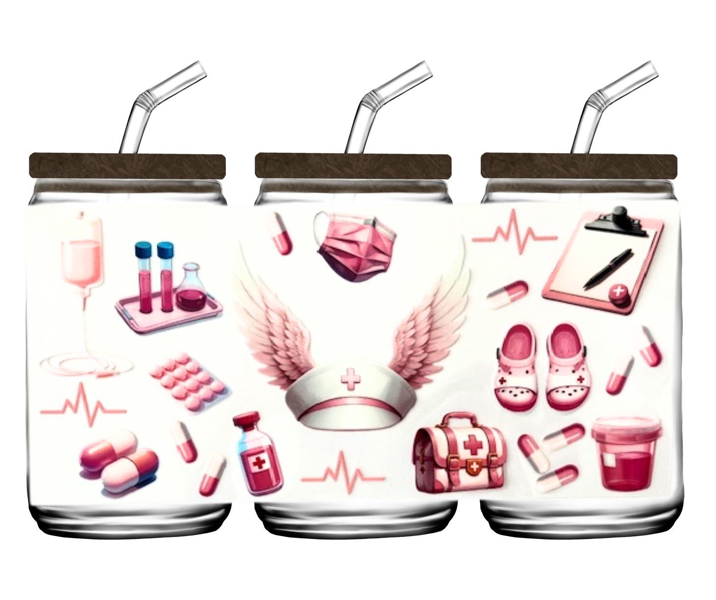 Pink Nurse Life - 16oz or 20 oz cup wrap