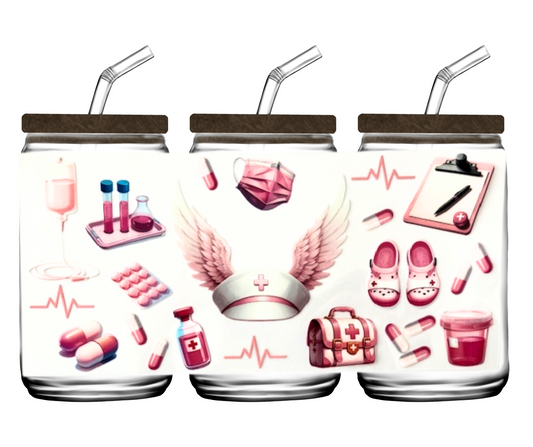 Pink Nurse Life - 16oz or 20 oz cup wrap