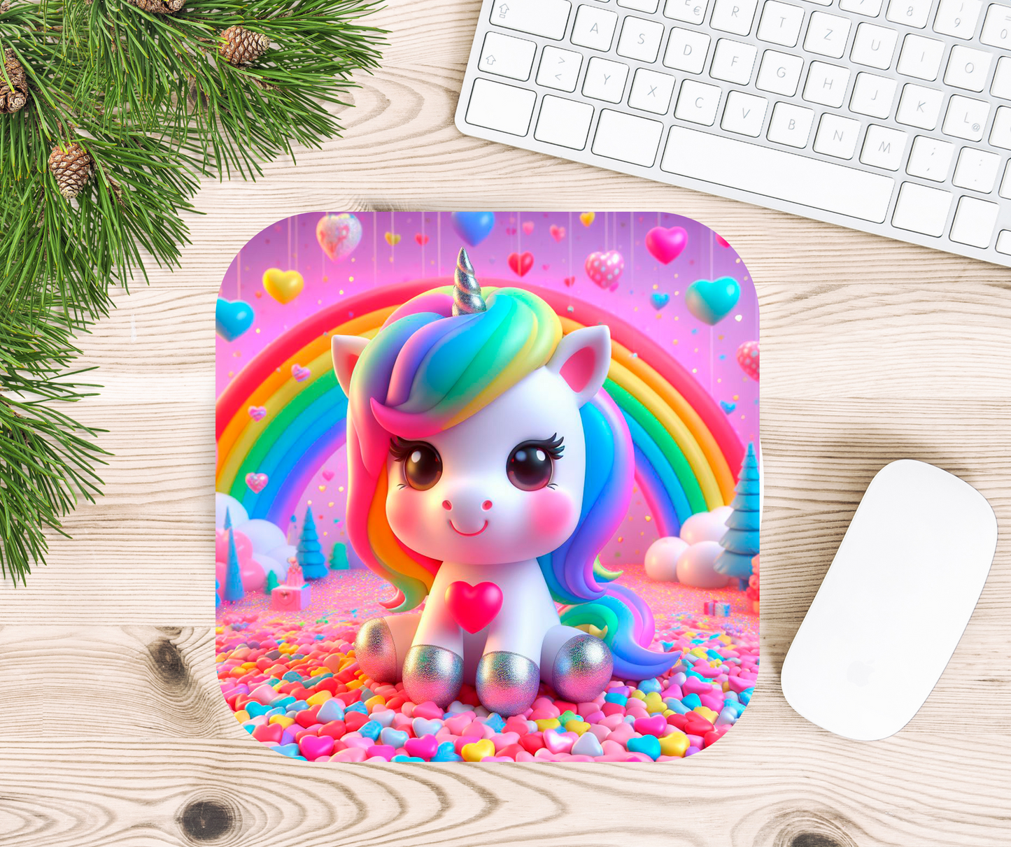Rainbow Unicorn Mouse Pad