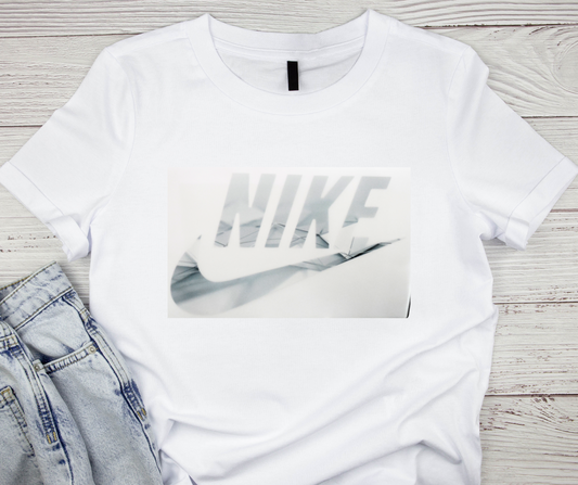 Nike Light Grey & White Swoosh Tshirt