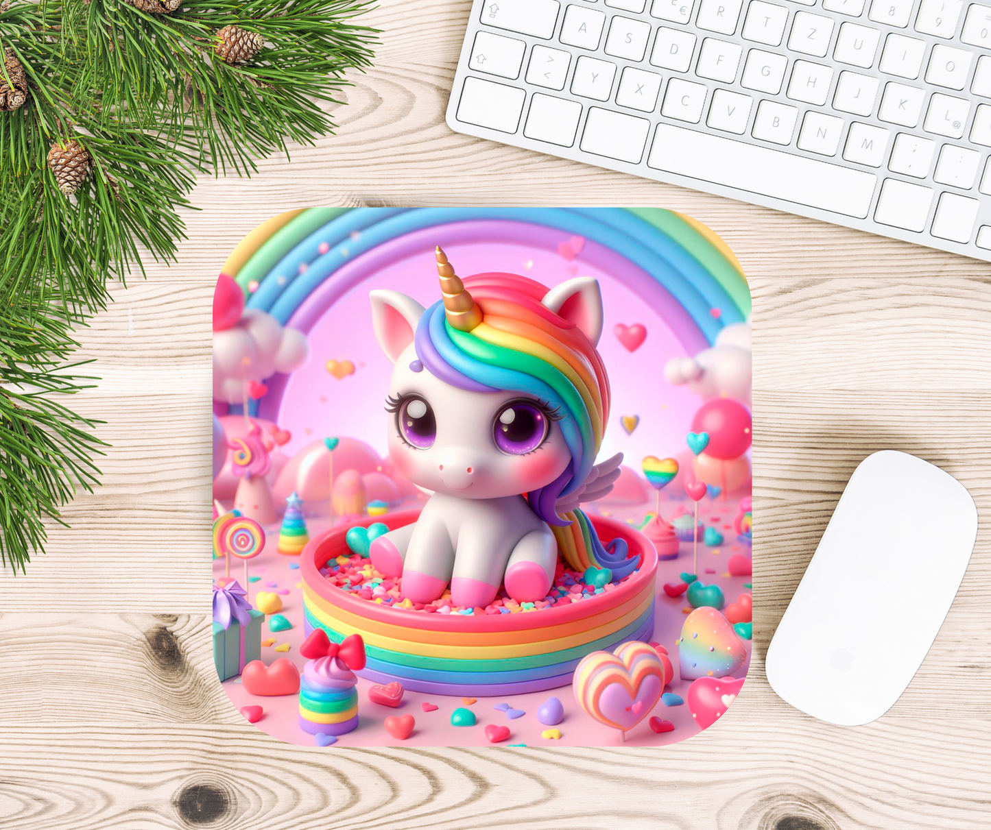 Rainbow Unicorn Mouse Pad
