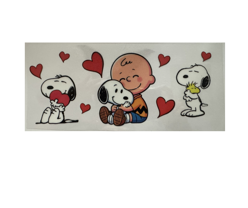 Best Friends - Charlie Brown & Snoopy & Woodstock 16oz glass cup w/ lid and straw