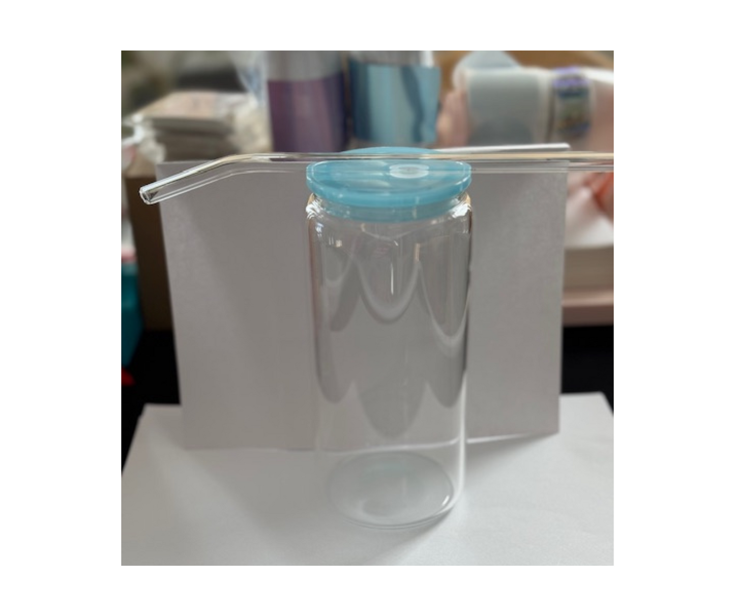 Custom Tumbler - 20oz Glass Tumbler w/ Acrylic Lid and Straw
